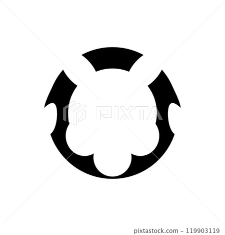 Edgy black avatar frame with horns for an evil profile. 119903119