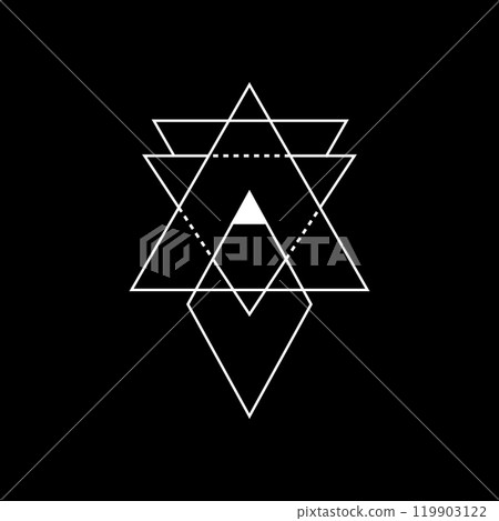 Mystic white triangle with sacred and alchemical lines. Mystic white triangle with sacred and alchemical lines. 119903122