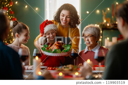family celebrating Christmas 119903519