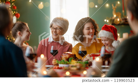 family celebrating Christmas family celebrating Christmas 119903523