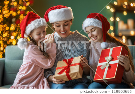 family celebrating Christmas 119903695