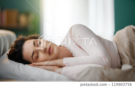 woman is sleeping in the bedroom woman is sleeping in the bedroom 119903756