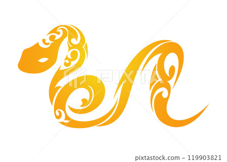 Tribal design illustration of a snake 119903821