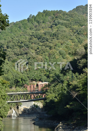 從天瀨橋看到的宇治川和白保橋（京都府宇治市） 119903894