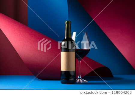Bottle and glass of red wine. Bottle and glass of red wine. 119904263