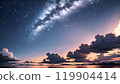 海面上美麗的夕陽 119904414