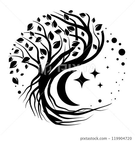 Abstract tree with leaves and roots Abstract tree with leaves and roots 119904720