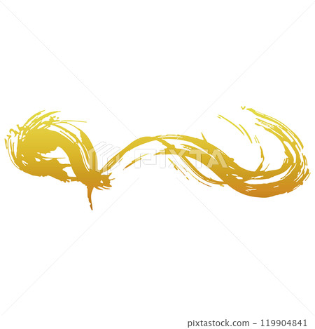 日式材料，用畫筆繪製的金波手寫插圖，向量 119904841