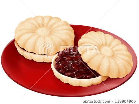 Japanese sweets, monaka, bean paste, Japan, Japanese sweets 119904900