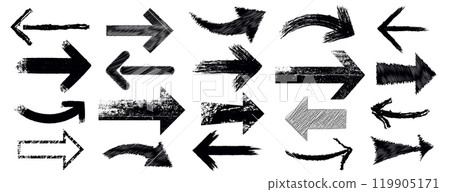 Set of grungy arrows - vector illustration Set of grungy arrows - vector illustration 119905171