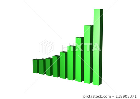 Green Growing Success Business Bar Graph over Transparent Background 119905371