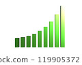 Green Growing Success Business Bar Graph over Transparent Background 119905372
