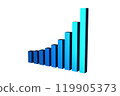Blue Purple Growing Success Business Bar Graph over Transparent Background 119905373