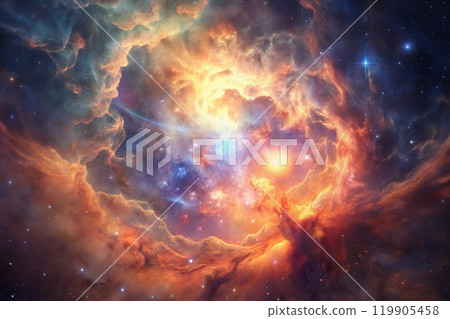 Colorful nebula clouds are made up of colorful clouds of interstellar gas. 119905458