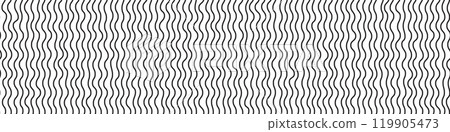 Vertical squiggly black thin lines on white bg as a seamless pattern 119905473