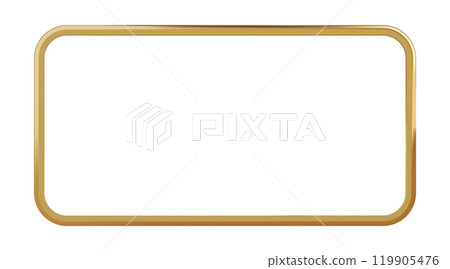 Horizontal golden rectangular picture frame with rounded corners Horizontal golden rectangular picture frame with rounded corners 119905476