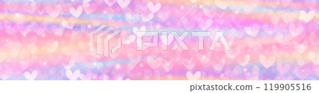 Iridescent kawaii candy sweet unicorn seamless pattern with hearts and fireflies 119905516