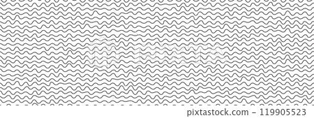 Squiggly black lines on white background as seamless pattern imitate handwritten scribbles 119905523