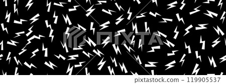 White thunder bolts on black bg as a seamless pattern White thunder bolts on black bg as a seamless pattern 119905537