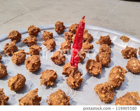 Wadiyan - Urad Dal Vadi or Mong Dal Warian close up view 119905580