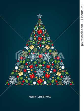 Merry Christmas greeting card on blue background. Merry Christmas greeting card on blue background. 119905940