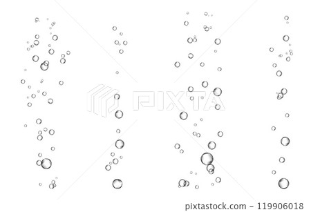 Oxygen air bubbles  flow  in water on white  background. 119906018