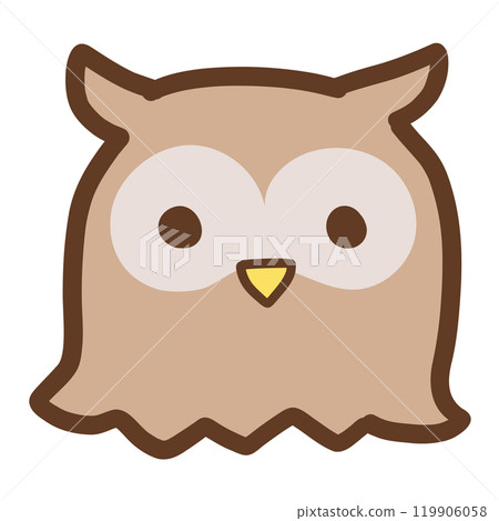 手繪貓頭鷹臉 119906058