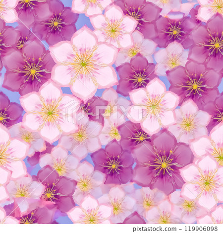 Repeated seamless cherry blossom illustration material 119906098