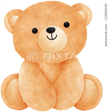 Cute teddy bear watercolor illustration Cute teddy bear watercolor illustration 119906248