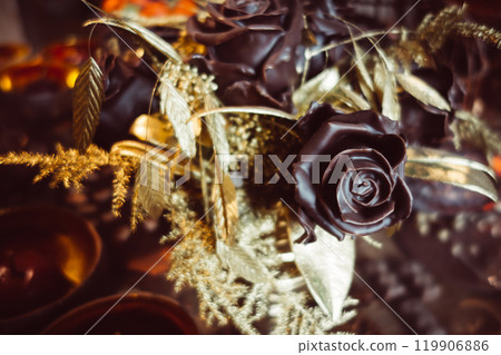 Flower made of chocolate on a celebration table 119906886