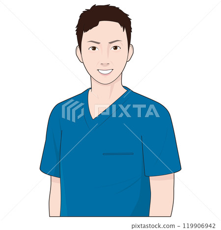 微笑的男性牙醫 119906942