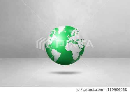 World globe, green earth map, isolated on white. Horizontal background 119906968