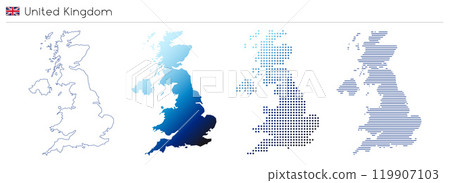 United Kingdom - geometrical country shape 119907103