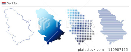 Serbia - geometrical country shape Serbia - geometrical country shape 119907133