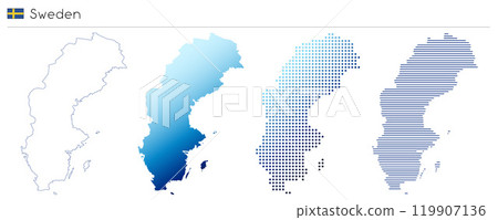 Sweden - geometrical country shape 119907136