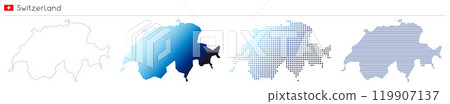 Switzerland - geometrical country shape Switzerland - geometrical country shape 119907137