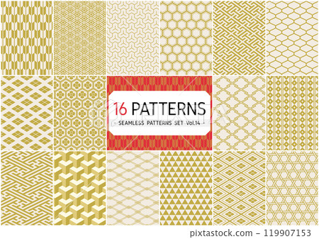 16種日式圖案套裝（背景顏色可更換） 119907153