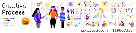 Creative process - set of vector illustrations 119907335