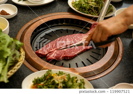 Korean barbecue. Korean beef sirloin Korean barbecue. Korean beef sirloin 119907521