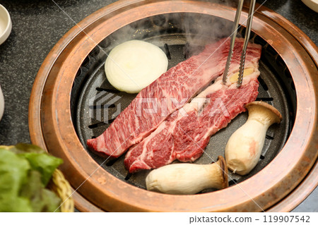 Korean barbecue. Korean beef sirloin Korean barbecue. Korean beef sirloin 119907542