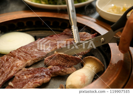 Korean barbecue. Korean beef sirloin Korean barbecue. Korean beef sirloin 119907585