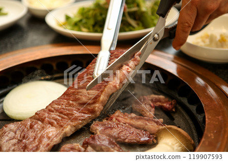 Korean barbecue. Korean beef sirloin Korean barbecue. Korean beef sirloin 119907593