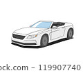 一輛白色敞篷車的插圖 119907740