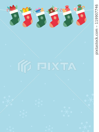 Background material 14 of socks with Christmas gifts Background material 14 of socks with Christmas gifts 119907746