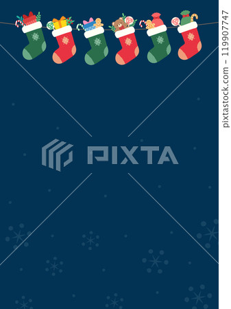 聖誕禮物襪背景素材 15 119907747