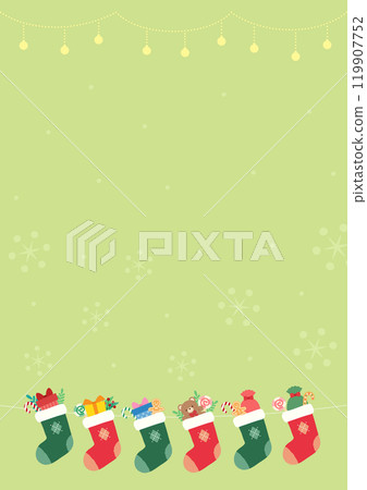 聖誕禮物襪背景素材01 119907752