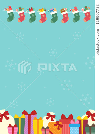 Background material 07 of socks containing Christmas presents Background material 07 of socks containing Christmas presents 119907758