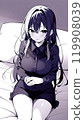 Cute girl and big heart chocolate 119908039