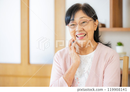 高級婦女家庭肖像 119908141