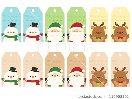 Set of cute Christmas tags 119908301